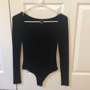 Black long sleeve bodysuit